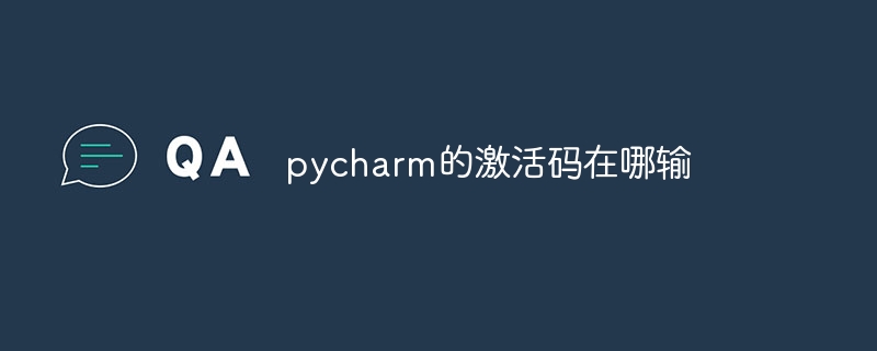 pycharm의 활성화 코드를 입력하는 위치