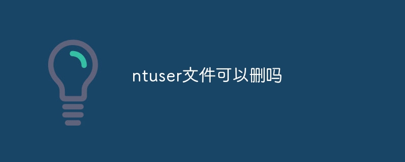 Can the ntuser file be deleted?