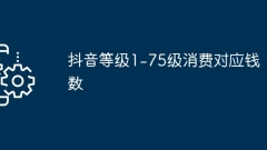 Le montant d'argent correspondant à la consommation de Douyin niveau 1-75
