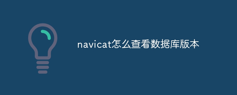 navicat怎么查看数据库版本