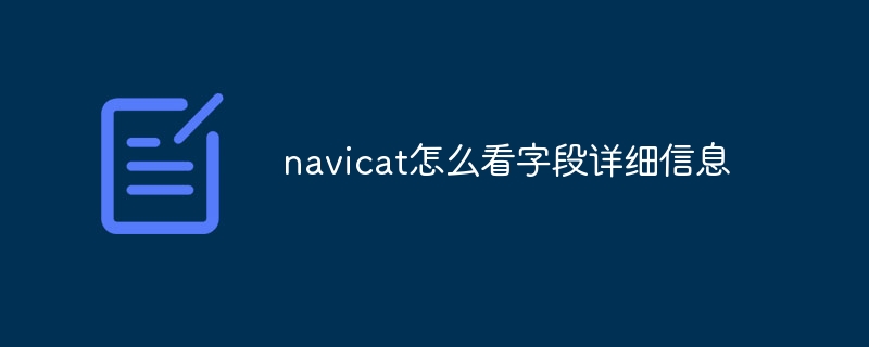 navicat怎么看字段详细信息