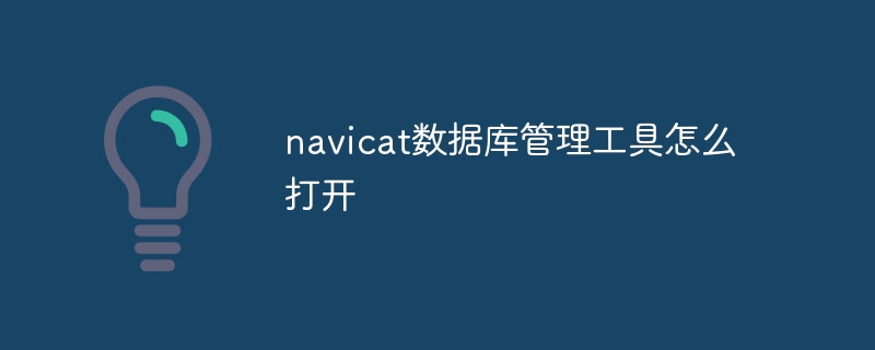 navicat 데이터베이스 관리 도구를 여는 방법