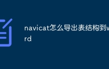 navicat怎么导出表结构到word