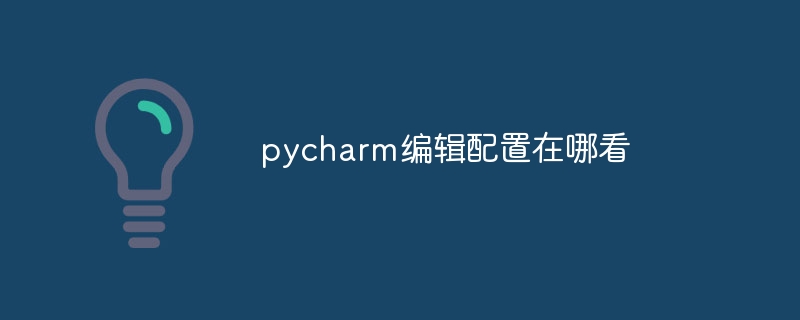 pycharm 편집 구성은 어디서 볼 수 있나요?