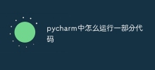 pycharm中怎麼運行一部分程式碼