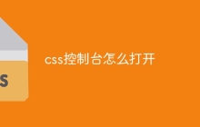 css控制台怎么打开