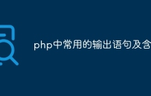 php中常用的输出语句及含义