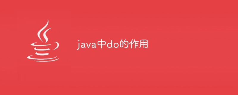 Le rôle de do en Java