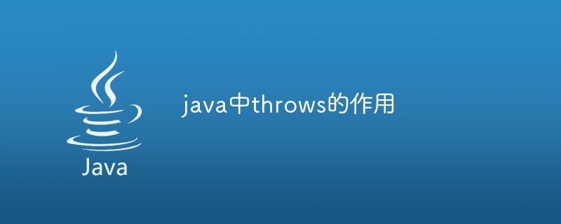 The role of throws in java