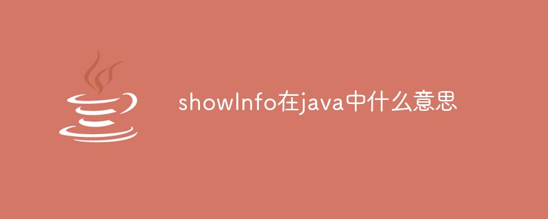 Que signifie showlninfo en Java