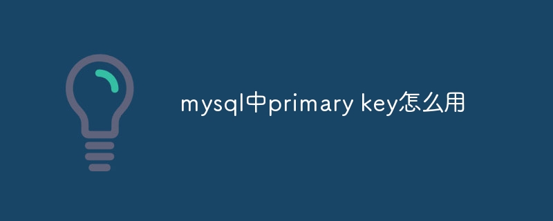 mysql中primary key怎么用