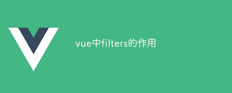 The role of filters in vue