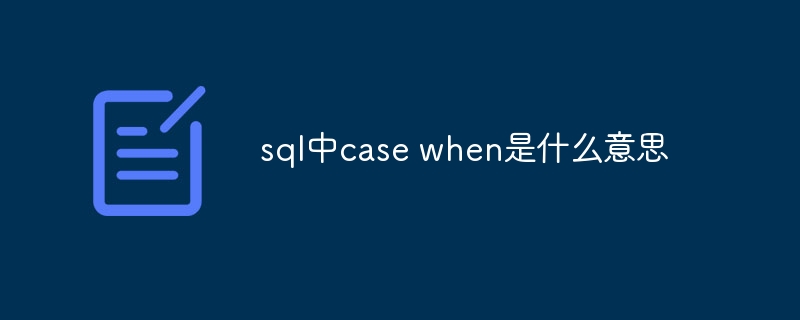 SQLでcase whenは何を意味しますか