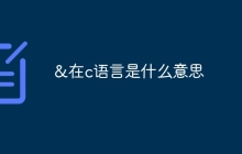 &在c语言是什么意思
