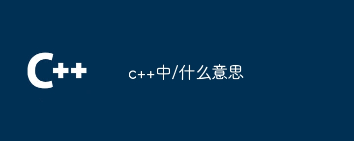 C++ で / は何を意味しますか