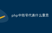 php中括号代表什么意思