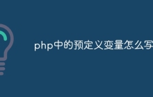php中的预定义变量怎么写
