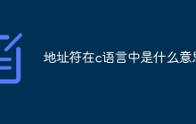 地址符在c语言中是什么意思