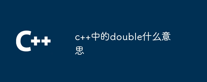 c++中的double什么意思