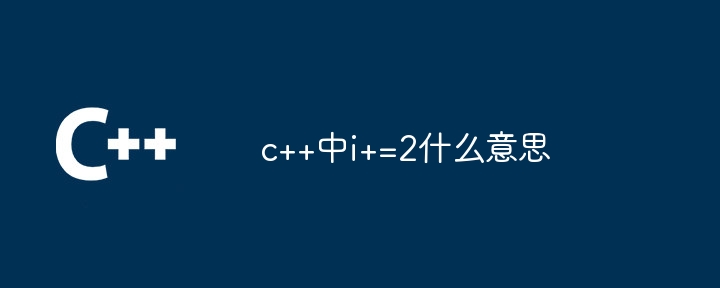 C++에서 i+=2는 무엇을 의미합니까?