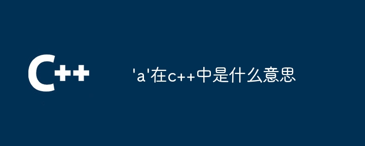 C++에서 'a'는 무엇을 의미합니까?