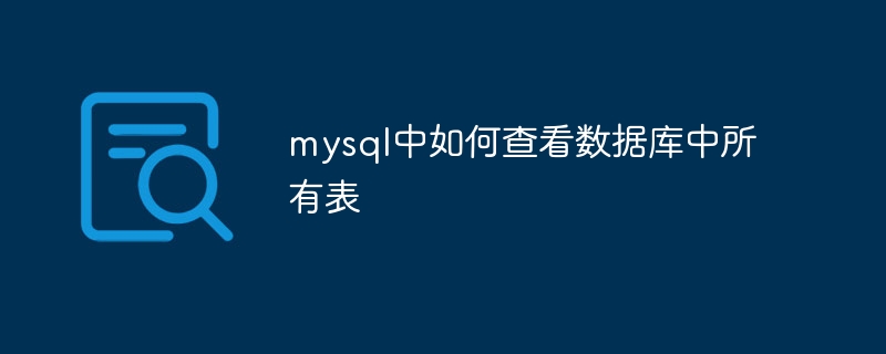 mysql에서 데이터베이스의 모든 테이블을 보는 방법