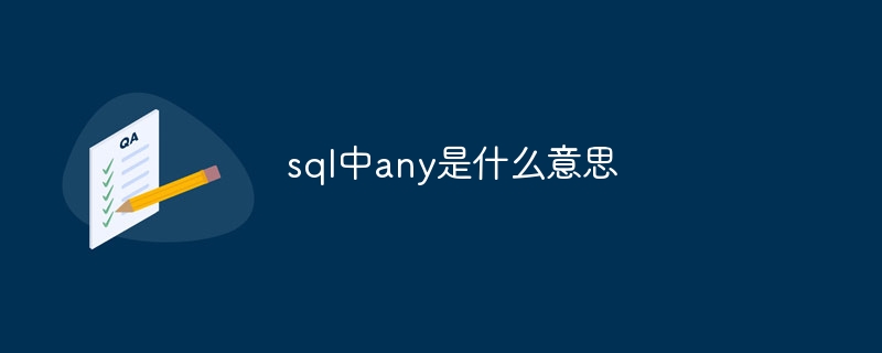 SQLでanyは何を意味しますか