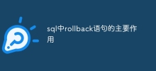 SQLのロールバック文の主な機能