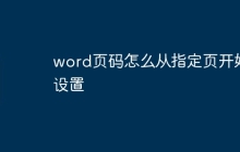word页码怎么从指定页开始设置