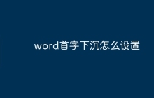 word首字下沉怎么设置