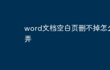 word文档空白页删不掉怎么弄