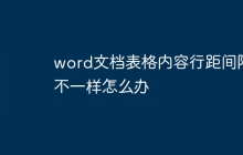 word文档表格内容行距间隔不一样怎么办