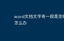 word文档文字有一段是空的怎么办