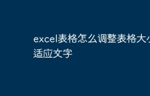 excel表格怎么调整表格大小适应文字