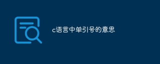 c语言中单引号的意思