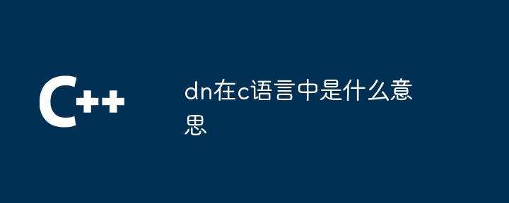 C言語でdnは何を意味しますか