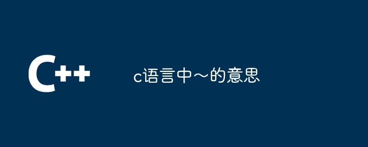 c语言中～的意思