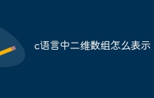c语言中二维数组怎么表示