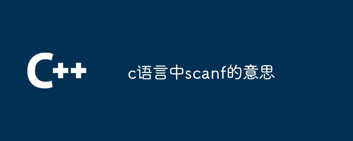 c語言中scanf的意思