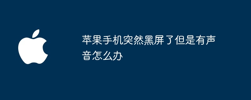 苹果手机突然黑屏了但是有声音怎么办