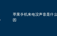 苹果手机来电没声音是什么原因