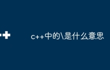 c++中的\是什么意思