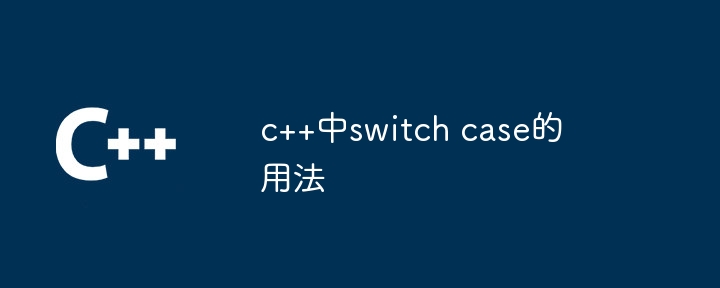 Usage of switch case in c++