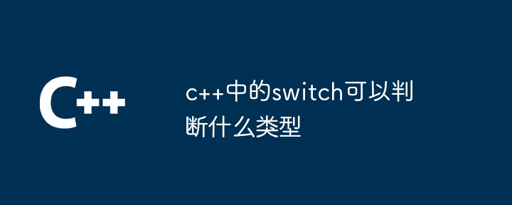 c++中的switch可以判斷什麼類型