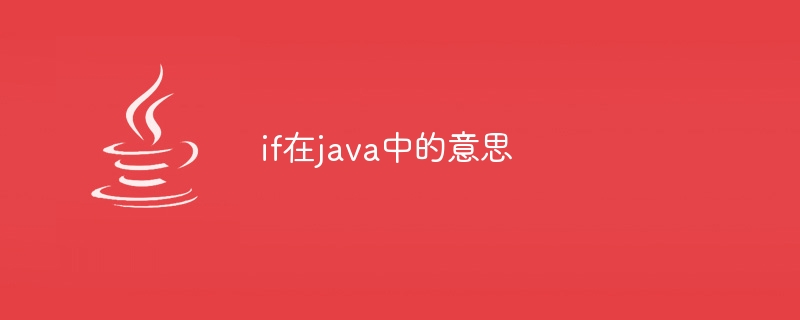 Javaでifとはどういう意味ですか