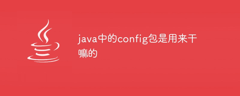 java中的config包是用来干嘛的