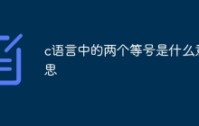 c语言中的两个等号是什么意思