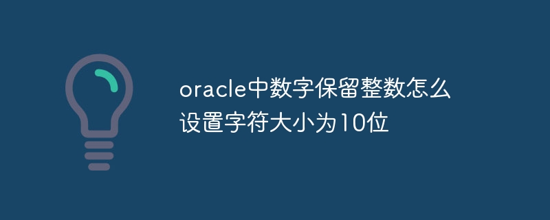 Oracle에서 예약된 정수의 문자 크기를 10자리로 설정하는 방법