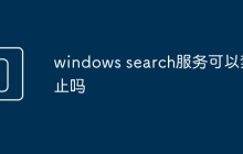 windows search服务可以禁止吗