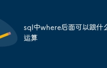sql中where后面可以跟什么运算